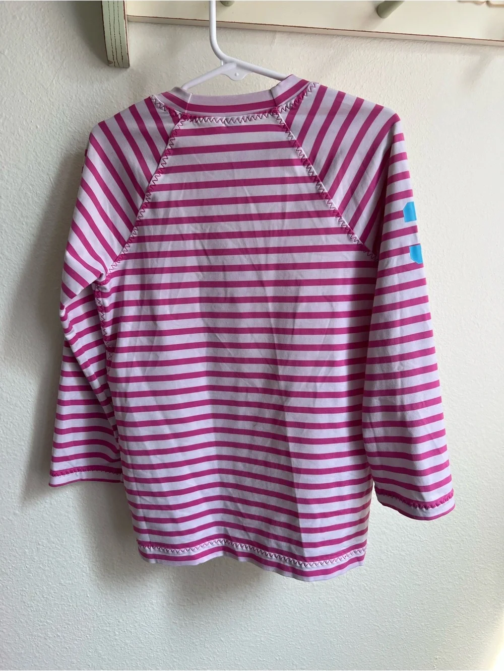 Ralph Lauren Hot Pink & White Striped Polo Pony Long Sleeve Top